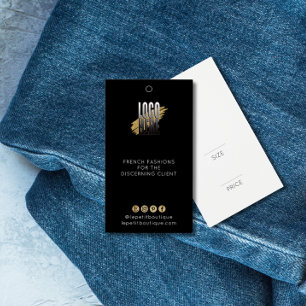 Vêtements noirs modernes étiquette de prix avec lo