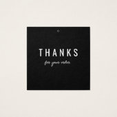 Vêtements noirs modernes Merci Hang Tags (Dos)