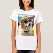 Vêtements pour femmes, T-shirt pour chien mignon (Devant)