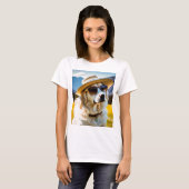 Vêtements pour femmes, T-shirt pour chien mignon (Devant entier)