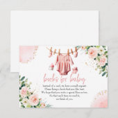 Vêtements roses Livres pour carte bébé (Devant / Derrière)