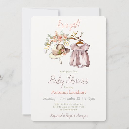Vêtements vintages Pays Baby shower Invitation (Devant)