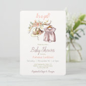 Vêtements vintages Pays Baby shower Invitation (Debout devant)