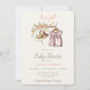Vêtements vintages Pays Baby shower Invitation