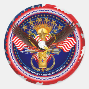 Veteraan aanpassen Bewerken & Achtergrondkleur wij Ronde Sticker