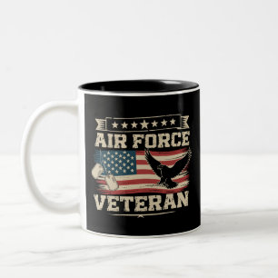 Veteraan Amerikaanse luchtmacht Amerikaanse vlag Tweekleurige Koffiemok
