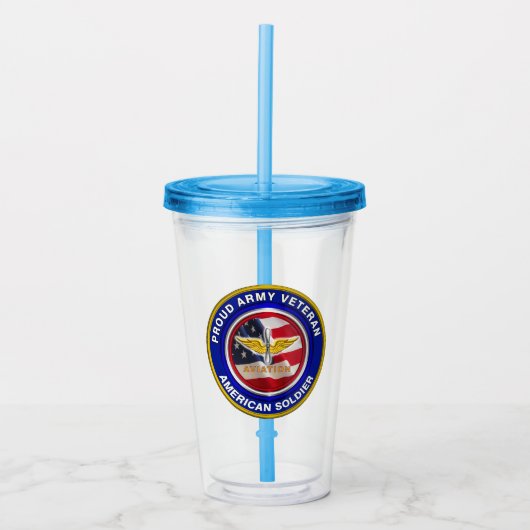 Veteraan Aviation Soldaat Proud Army Acryl Drinkbeker (Voorkant)