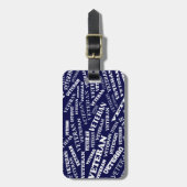 Veteraan Bagagelabel in blauw (Voorkant verticaal)