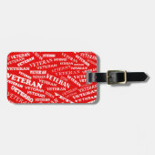 Veteraan Bagagelabel in het rood (Voorkant horizontaal)