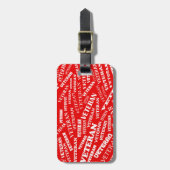 Veteraan Bagagelabel in het rood (Voorkant verticaal)