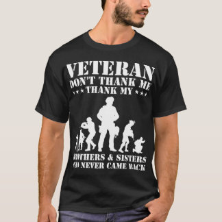 Veteraan bedank me niet, bedank broers en zusters t-shirt