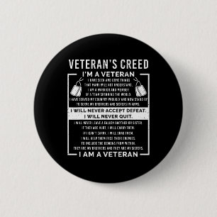 Veteraan credo patriot oorlog VS eed opa Ronde Button 5,7 Cm
