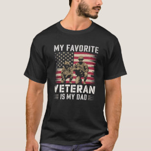 Veteraan Dad Amerikaanse vlag Trots Militair Kind T-shirt
