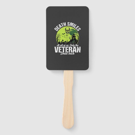Veteraan Dood Lacht Halloween Ontwerp_1 Handwaaier (Voorkant)