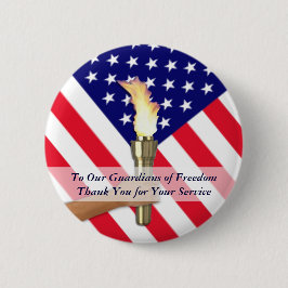 Veteraan en actieve dienst militaire Bedankt Ronde Button 5,7 Cm