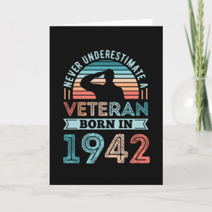 Veteraan, geboren in 1942 80th Birthday Militaire  Kaart