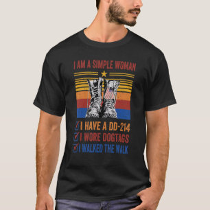 Veteraan ik ben een eenvoudige vrouw met 214 dolla t-shirt
