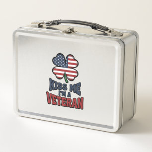 Veteraan Kus Me Patriottische Klaver Vintage T-shi
