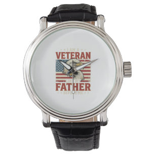 Veteraan Net Als Mijn Vader Voor Mij Adelaar T-Shi Horloge