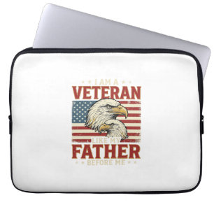 Veteraan Net Als Mijn Vader Voor Mij Adelaar T-Shi Laptop Sleeve
