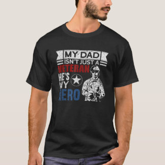 Veteraan pa Hij is mijn held Trotse Amerikaanse ve T-shirt