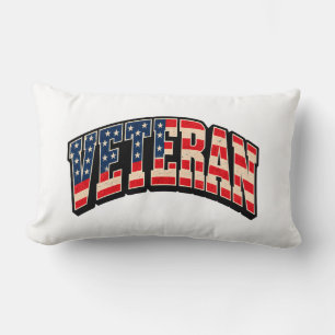 Veteraan Patriottische Veteraan VS Vlag Typografie Kussen