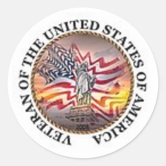 Veteraan Ronde Sticker (Voorkant)