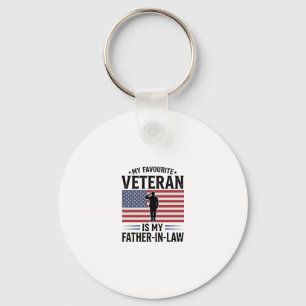 Veteraan Schoonvader Patriottische Vintage Citaten Sleutelhanger