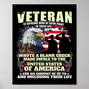 Veteraan schreef blanco cheque militaire veteraan poster