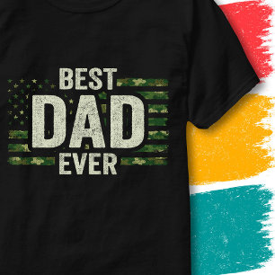 Veteraan Soldaat Militair Vader Camo Beste Vader O T-shirt