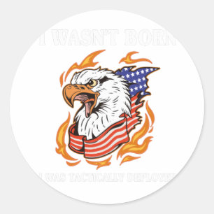 Veteraan Soldaat Patriotic Eagle Ronde Sticker