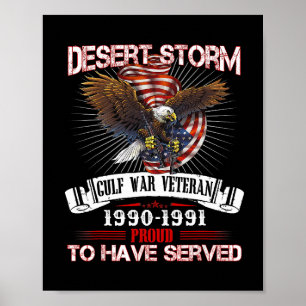 Veteraan T Shirt Veteran Proud voor Vet in woestij Poster
