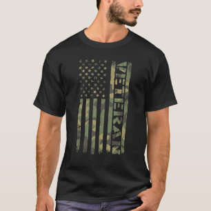 Veteraan USA Camo Flag  Camouflage Amerikaans T-shirt