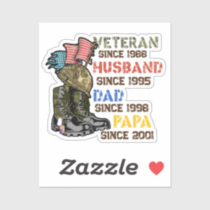 Veteraan vader echtgenoot vader opa Familie Gift Sticker