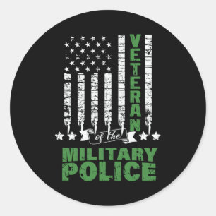 Veteraan van de militaire politie - VS - vlag Ronde Sticker