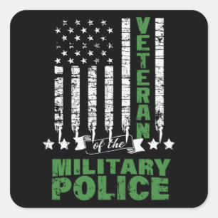 Veteraan van de militaire politie - VS - vlag Vierkante Sticker