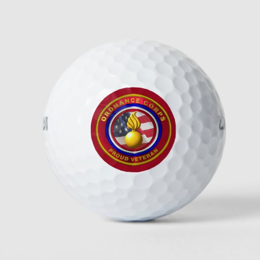 Veteraan van de Ordnance Corps Golfballen (Voorkant)