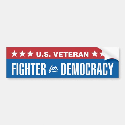 Veteraan van de V.S. / Fighter for Democracy Bumpersticker (Voorkant)