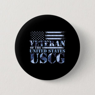 Veteraan van de Verenigde Staten USCG Camo America Ronde Button 5,7 Cm