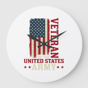Veteraan van het Amerikaanse leger Vlag T-shirt on Grote Klok