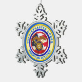 Veteraan van het leger van Proud Quartermaster Tin Sneeuwvlok Ornament (Rechts)