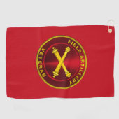 Veteraan van veldartillerie golfhanddoek (Horizontaal)