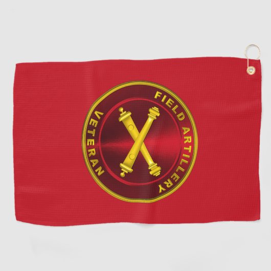 Veteraan van veldartillerie golfhanddoek (Horizontaal)