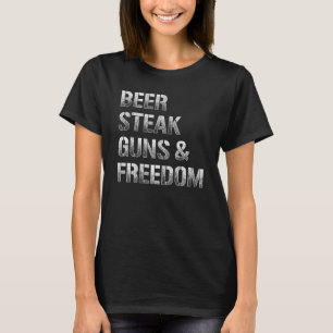 Veteraan Veteran Veteran Vlag Beer Steak Pistolen T-shirt
