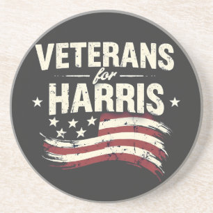 Veteraan voor Harris Kamala Harris Leger Verkiezin Zandsteen Onderzetter