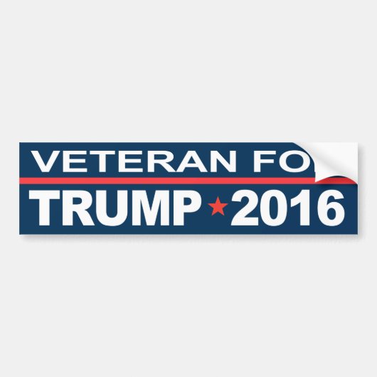 Veteraan voor Trump 2016 Bumpersticker (Voorkant)