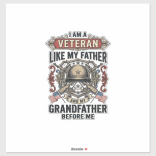 Veteraan zoals mijn vader grootvader voor mij ontw sticker