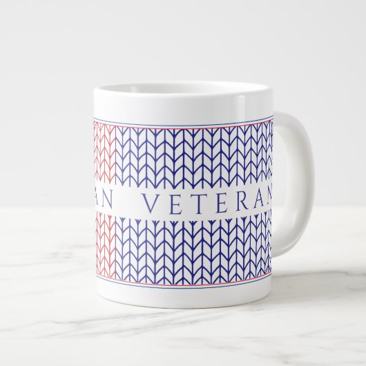 "VÉTÉRAN AMÉRICAIN" Grand Mug Blanc (Devant droit)