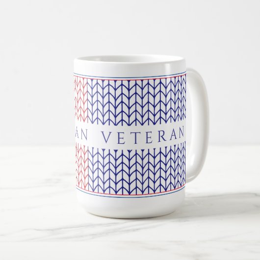"VÉTÉRAN AMÉRICAIN" Grand Mug Blanc (Devant droit)