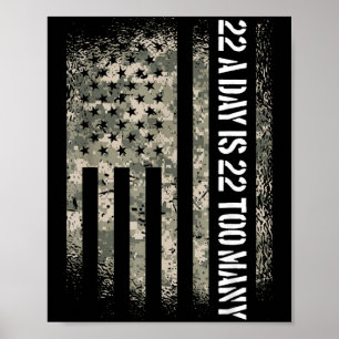 Veteran Awareness Usa Vlag 22 Per Dag Is 22 Te Vee Poster